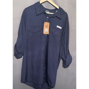 Field & Stream Men's Size 2 XL Latitude LS Navy UPF 50+ $40 Button Up NWT Fishin